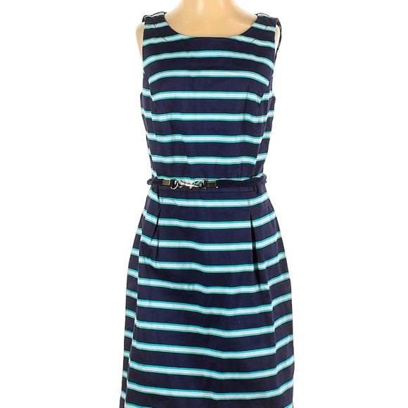 Tommy Hilfiger Dresses & Skirts - Tommy Hilfiger Sleeveless Fitted Dress, Size 12, Striped Nautical with cord belt